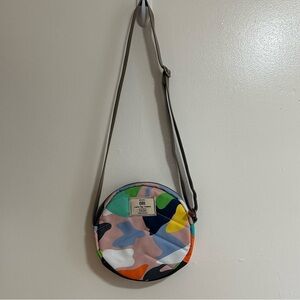 ORI London Paddington Crossbody Round Bag in a Colorful Camo Print